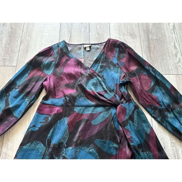 Ava & Viv shimmery large floral knee length dress size 2X - Picture 3 of 15